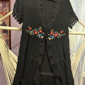 Forever 21 Floor Length rayon and embroidered duster - XXL